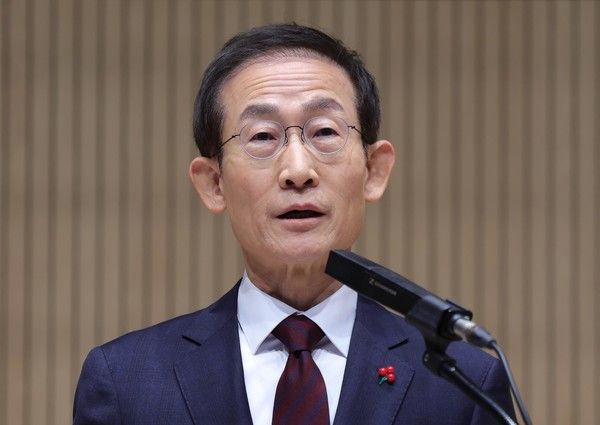 ▲ 김호철 감사원장이 2일 서울 종로구 감사원 제1별관에서 열린 취임식에서 취임사하고 있다. 사진=뉴시스