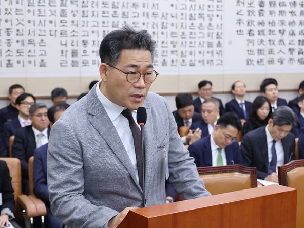 ▲ 백해룡 경정이 27일 서울 여의도 국회에서 열린 법제사법위원회의 대검찰청에 대한 국정감사에서 질의에 답하고 있다. 사진=뉴시스