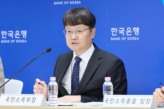 ▲ 김화용 한국은행 국민소득부장이 9일 오전 서울 중구 한국은행에서 열린 2026년 1/4분기 국민소득(잠정) 설명회에서 발언하고 있다. 사진=한국은행