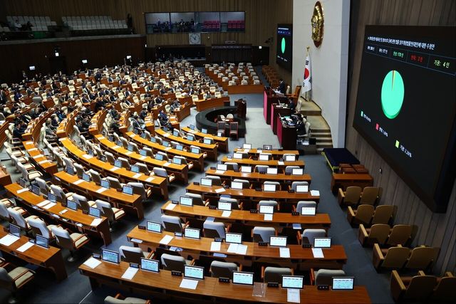 ▲ 24일 서울 여의도 국회에서 열린 제430회국회(임시회) 제2차 본회의에서 정보통신망 이용촉진 및 정보보호 등에 관한 법률 일부개정법률안(대안)이 통과되고 있다. 사진=뉴시스