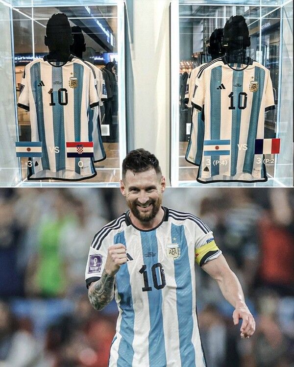 경매에 나온 리오넬 메시의 실제 착용 유니폼. 사진┃ESPN