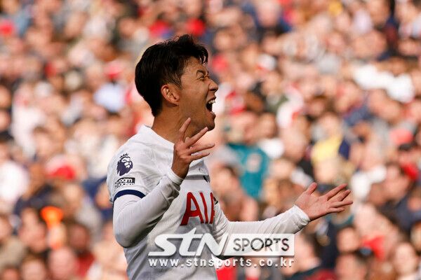 포효하는 손흥민. 사진┃뉴시스/AP