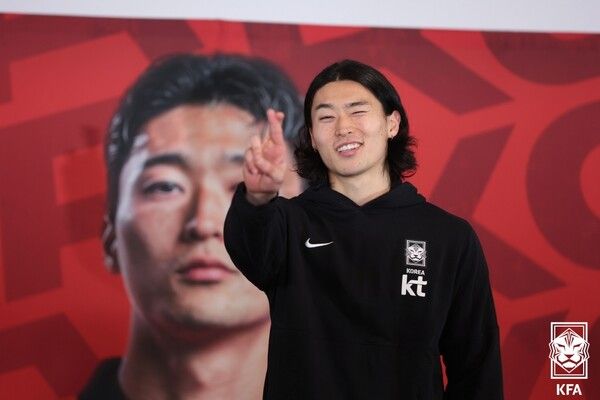 28일 서울 용산구 CGV 아이파크몰에서 열린 2023 아시아축구연맹(AFC) 카타르 아시안컵 축구 국가대표팀 명단 발표식. 사진┃KFA