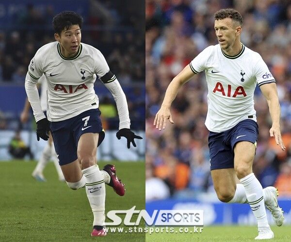 토트넘 핫스퍼 손흥민(왼쪽)과 이반 페리시치. 사진┃뉴시스/AP