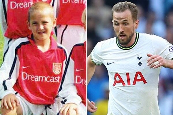 아스널 유스 시절의 해리 케인(왼쪽). 사진┃더선 캡처