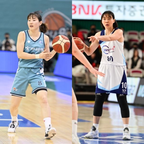 유니폼을 바꿔입게 된 김지영(좌측)과 유승희(우측). 사진┃WKBL