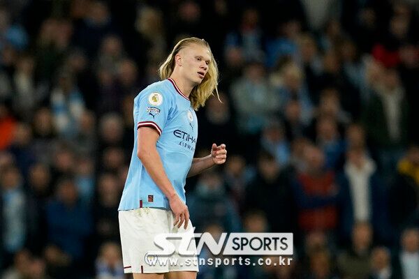 맨체스터 시티 공격수 엘링 브라우트 홀란드. 사진┃뉴시스/AP