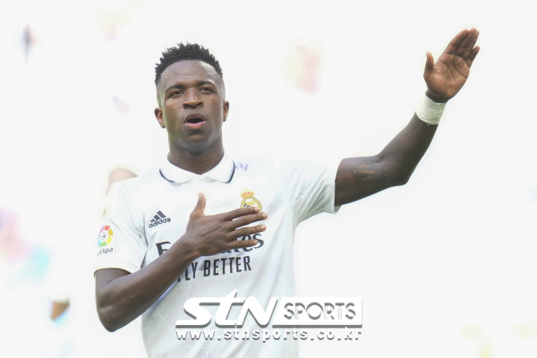 인종차별 피해를 당한 레알 마드리드 윙포워드 비니시우스 주니오르. 사진｜뉴시스/AP