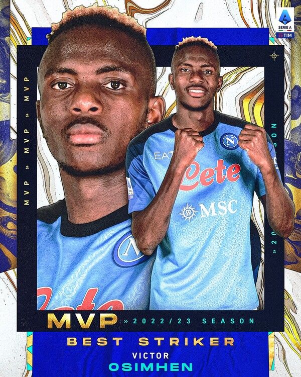 올 시즌 세리에 A 최우수 공격수상의 주인공 빅터 오시멘. 사진┃세리에 A 사무국