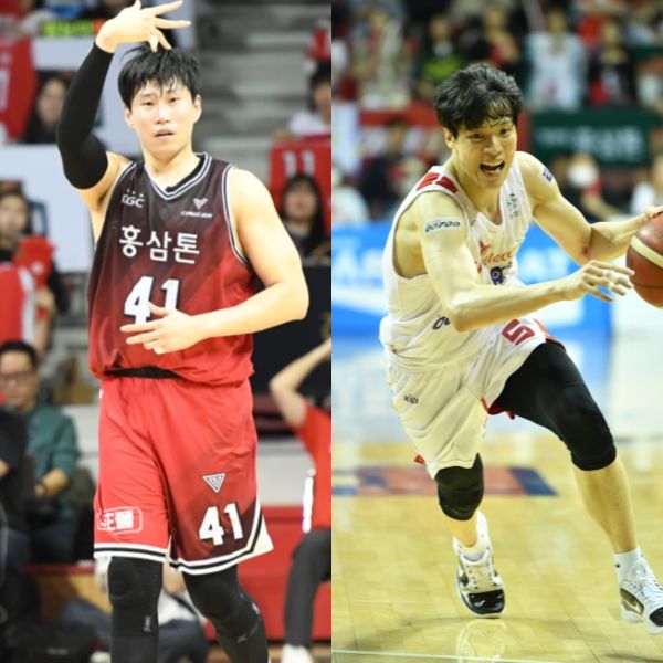 SK 나이츠에서 한솥밥을 먹게 된 오세근(좌측)과 김선형(우측). 사진┃KBL