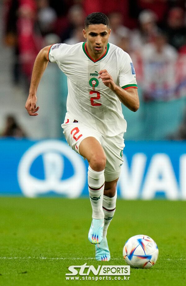 모로코 국가대표팀 라이트백 아슈라프 하키미. 사진┃뉴시스/AP