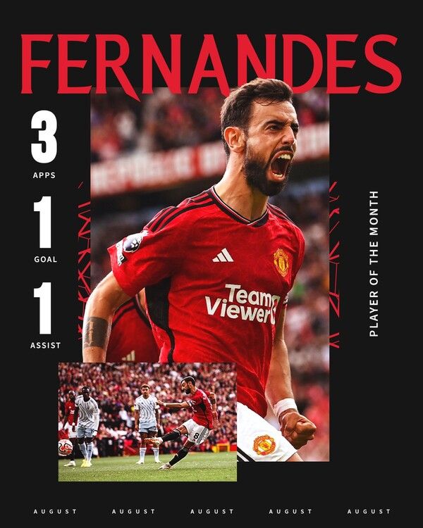 수상의 영광을 안은 브루누 페르난드스. 사진┃맨체스터 유나이티드