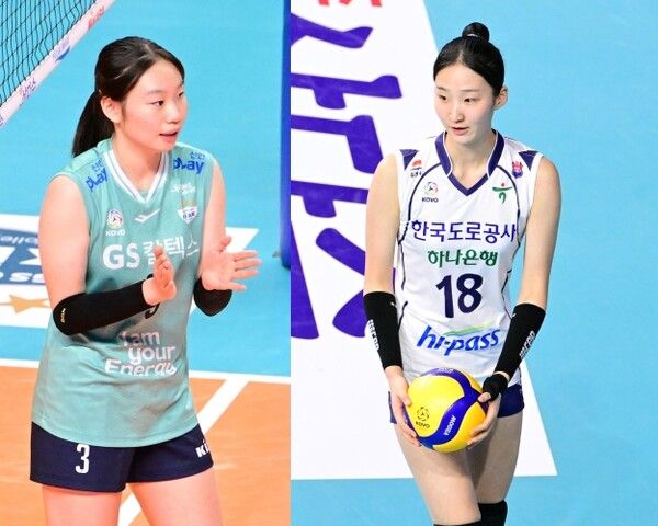 V리그 신인왕 경쟁 중인 이윤신과 김세빈. 사진┃KOVO