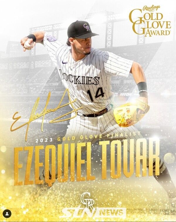 2023년 내셔널리그 골드글러브 후보에 오른 에세키엘 토바. 사진┃콜로라도 로키스 SNS