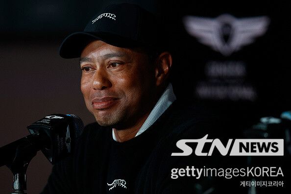 제네시스 챔피언십을 앞두고 공식 기자회견에 참석한 타이거 우즈. 사진┃게티이미지