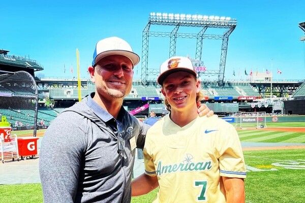 '부전자전' 2023년 시애틀 T-모바일 파크에서 펼쳐진 올스타 퓨쳐스 게임에 참가한 잭슨 할러데이(우)와 그의 아버지 맷 할러데이(좌). 사진┃맷 할러데이 SNS