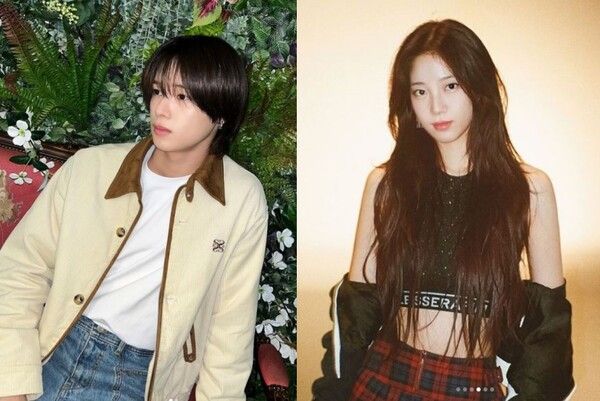 그룹 앤팀 멤버 케이와 그룹 르세라핌 멤버 카즈하. 사진┃앤팀, 르세라핌 SNS