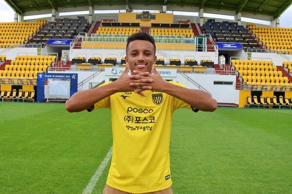 프로축구 K리그2 전남 드래곤즈에 입단한 브라질 출신 브루노. 사진┃전남 드래곤즈