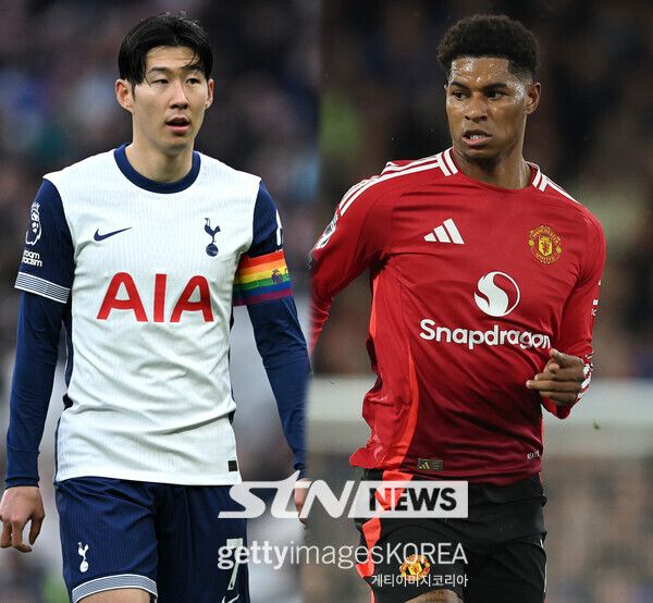 토트넘 홋스퍼 손흥민과 맨체스터 유나이티드 마커스 래시포드. 사진┃게티이미지코리아