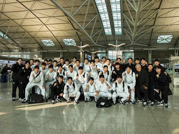 태국 방콕으로 전지 훈련 떠난 서울 이랜드 선수단. 사진┃서울 이랜드