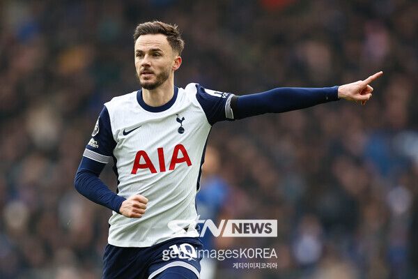 토트넘 홋스퍼 미드필더 제임스 매디슨. 사진┃게티이미지코리아