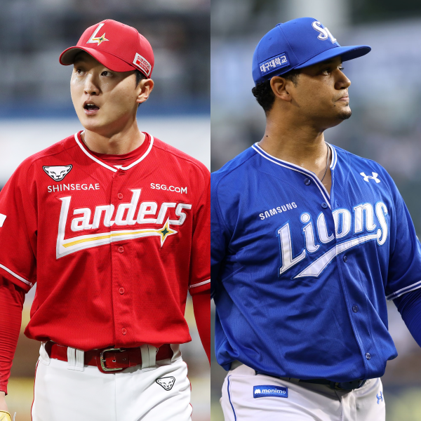 SSG 김건우(왼쪽), 삼성 헤르손 가라비토. /사진=SSG 랜더스, 삼성 라이온즈
