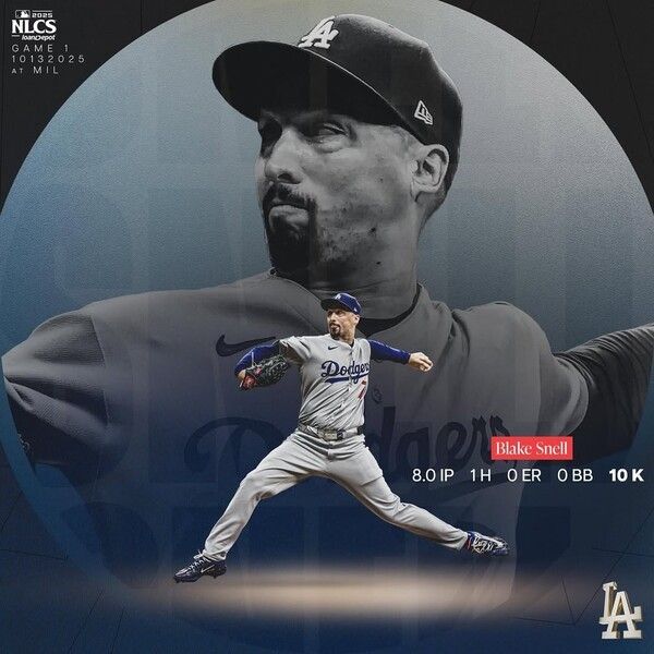 LA 다저스 블레이크 스넬. /사진=LA 다저스 공식 채널&nbsp;