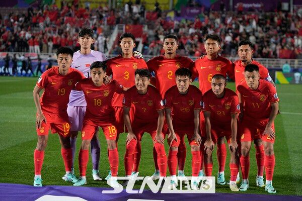 중국 축구 대표팀 선수단. /사진=뉴시스(AP)
