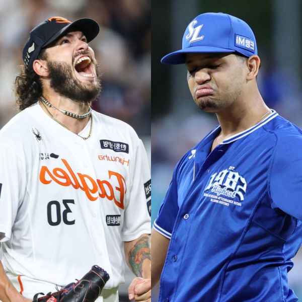 (좌측부터) 한화 코디 폰세, 삼성 헤르손 가라비토. 두 선수는 17일 대전에서 열리는 삼성과 한화의 플레이오프 1차전 선발로 나선다. /사진= 한화 이글스, 삼성 라이온즈