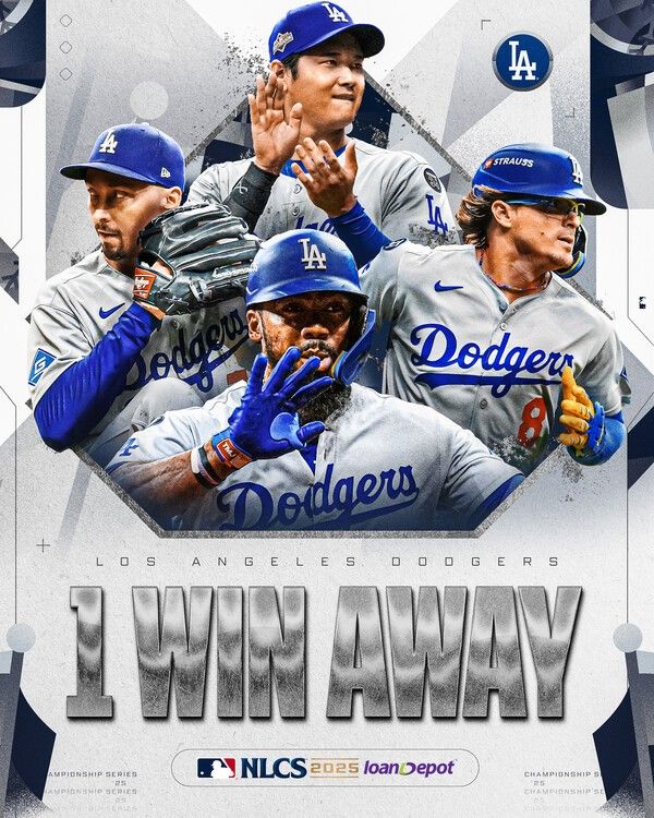LA다저스가 17일(한국 시각) 미국 캘리포니아주 다저스타디움에서 열린 밀워키와 NLCS 3차전에서 3-1 승리를 거뒀다. 월드시리즈 진출까지 단 1승만 남았다. /사진=MLB 공식 채널