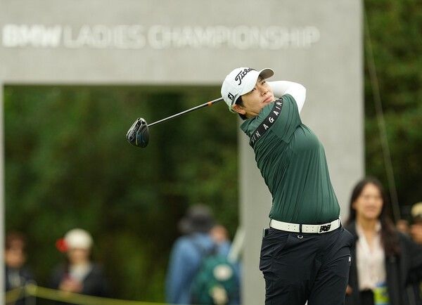 16일 전남 해남군 파인비치 골프링크스(파72)에서 열린 미국여자프로골프(LPGA) 투어 BMW 레이디스 챔피언십(총상금 230만달러) 1라운드에서 지은희가 티샷을 날리고 있다. /사진=BMW 레이디스 챔피언십 대회 조직위원회