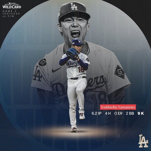 이날 호투한 야마모토 요시노부. 사진 | LA 다저스 공식 SNS