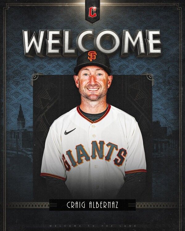 크레이그 알버나즈 볼티모어 감독 내정자. 샌프란시스코 자이언츠에서 클리블랜드 가디언스 이적 당시 올렸던 환영 게시물. /사진=클리블랜드 가디언스 공식 채널