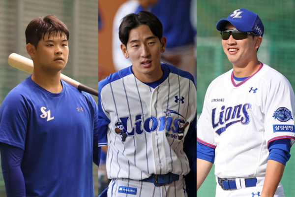 (좌측부터) 오현석, 김태근, 주한울. 삼성은 28일 이 선수들과 재계약하지 않는다고 밝혔다. /사진=삼성 라이온즈
