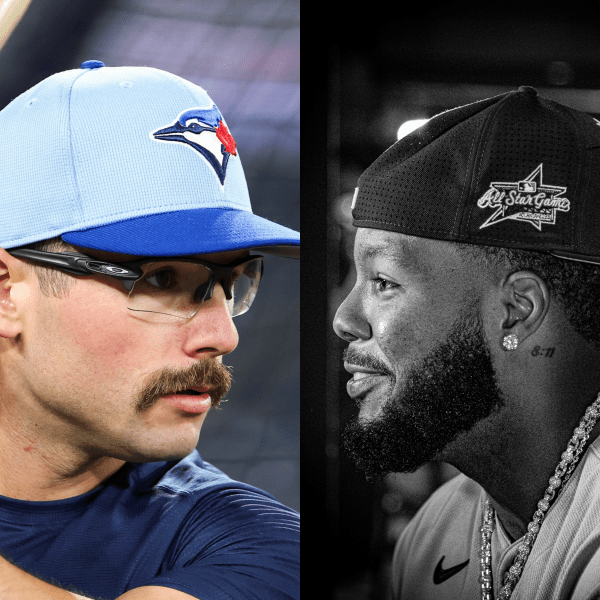 (좌측부터) 데이비스 슈나이더, 블라디미르 게레로 주니어. 이들은 30일(한국시각) 캘리포니아주 다저스타디움에서 열린 월드시리즈 5차전에서 1회초 1, 2번 타자로 나와 연타석 홈런을 쳤다. MLB 역사상 최초다. /사진=토론토 블루제이스 공식 채널