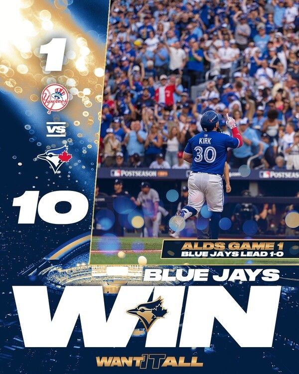 토론토가 양키스에 10-1 대승을 거둔 후 자축하는 게시물을 공개했다. 사진 | 토론토 블루제이스 공식 채널