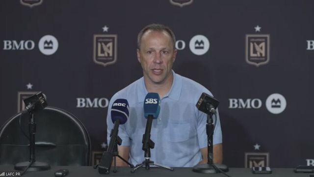 6일 미국 캘리포니아주 LA에 위치한 BMO스타디움에서 열린 애틀란타 유나이티드전 이후 진행된 기자회견에 임하고 있는 로스엔젤레스FC(LAFC) 스티브 체룬돌로 감독./사진=LAFC