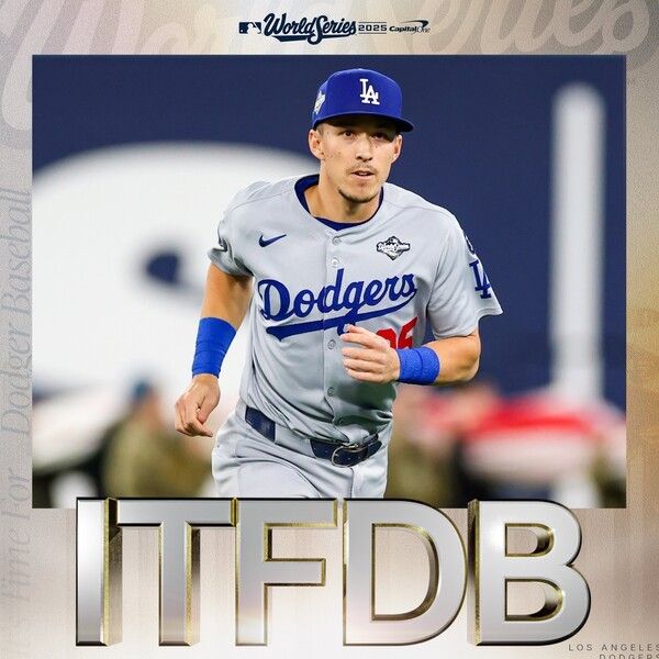 토미 에드먼이 지난 1일 열린 토론토와 월드시리즈 6차전 경기 전에 몸을 풀고 있다. /사진=LA 다저스 공식 채널