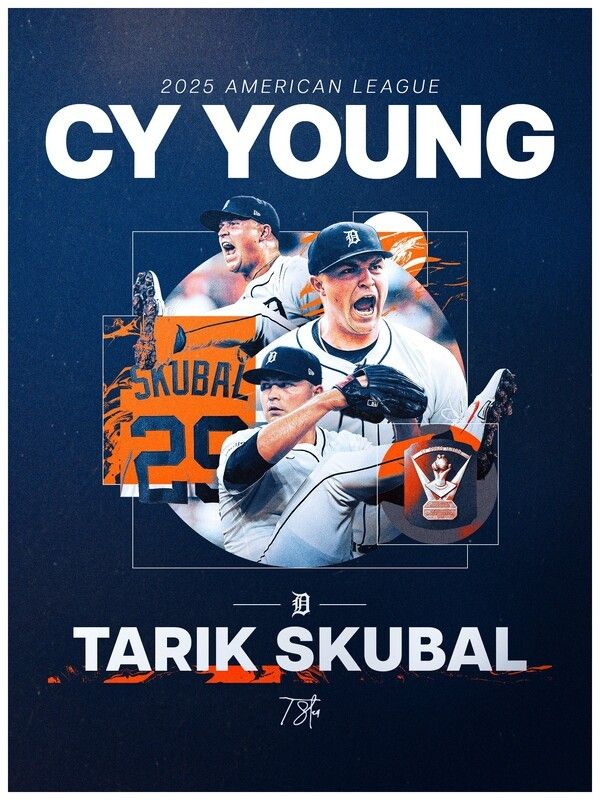 타릭 스쿠발이 2024시즌에 이어 2025시즌에도 MLB 사이영상을 받게 됐다. /사진=디트로이트 타이거즈