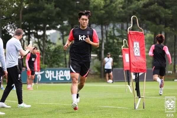 한국 축구 대표팀 원두재. /사진=대한축구협회