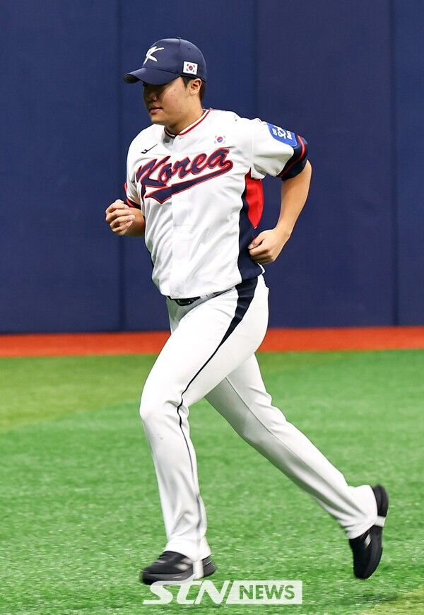 한국 대표팀 투수 정우주. /사진=뉴시스