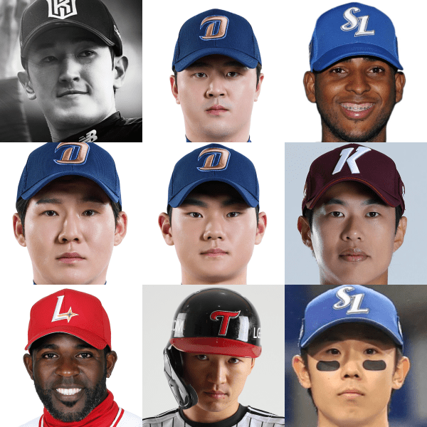 2025 KBO 수비상 수상자들. /사진=KT 위즈, NC 다이노스, 삼성 라이온즈, 키움 히어로즈, SSG 랜더스, LG 트윈스
