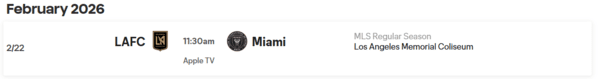 로스엔젤레스FC(LAFC)와 인터 마이애미는 오는 2026년 2월 22일 오전 11시 30분 LA 메모리얼 콜리세움에서 2026 미국 메이저리그 사커(MLS) 1라운드 경기를 치른다. /사진=2026 미국 메이저리그 사커(MLS)