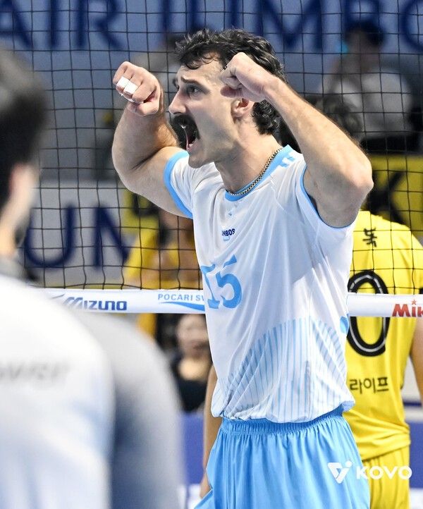 포효하는 대한항공 러셀. /사진=KOVO