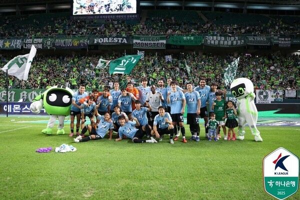 전북현대 선수단. /사진=한국프로축구연맹