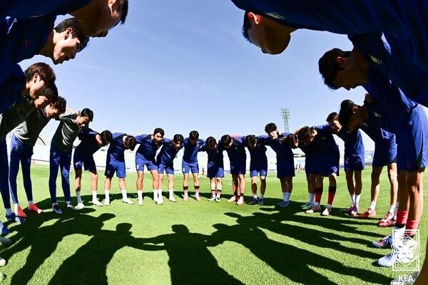 인도네시아에서 열린 아시안컵 예선 당시 U-22 대표팀. /사진=대한축구협회