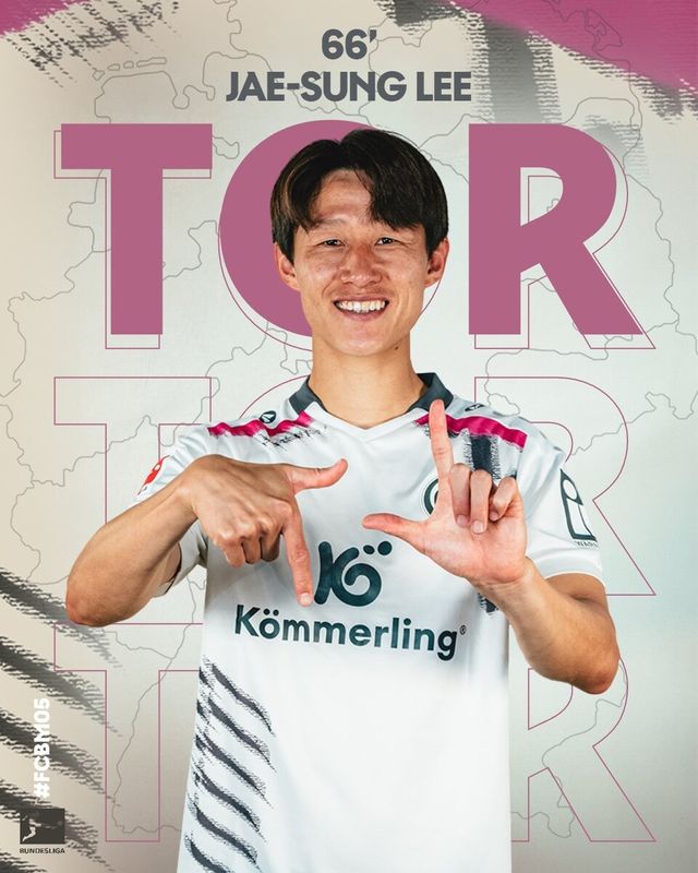 15일 독일 뮌헨에 위치한 알리안츠아레나에서 열린 2025~26시즌 분데스리가1 바이에른 뮌헨과의 경기에서 득점을 터트린 이재성. /사진=마인츠