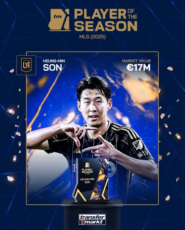 트랜스퍼마켓이 선정한 2026시즌 미국 메이저리그 사커(MLS) 올해의 선수를 차지한 로스엔젤레스FC(LAFC) 공격수 손흥민. /사진=트랜스퍼마켓