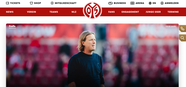 마인츠와 보 헨릭센 감독이 결별했다. /사진=마인츠