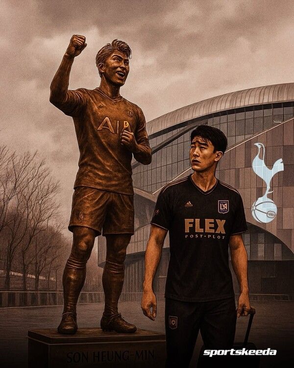 손흥민의 동상 가상 이미지. /사진=스포츠 키다